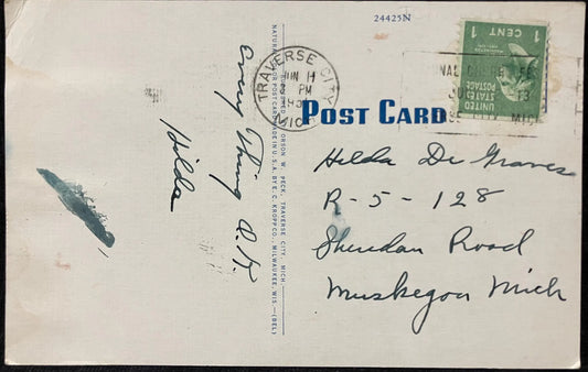 Peacock, Clinch Park, Traverse City, Michigan - Vintage Park Postcard
