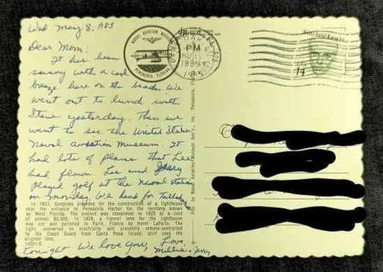 Pensacola Harbor Lighthouse in Florida - Vintage Postcard