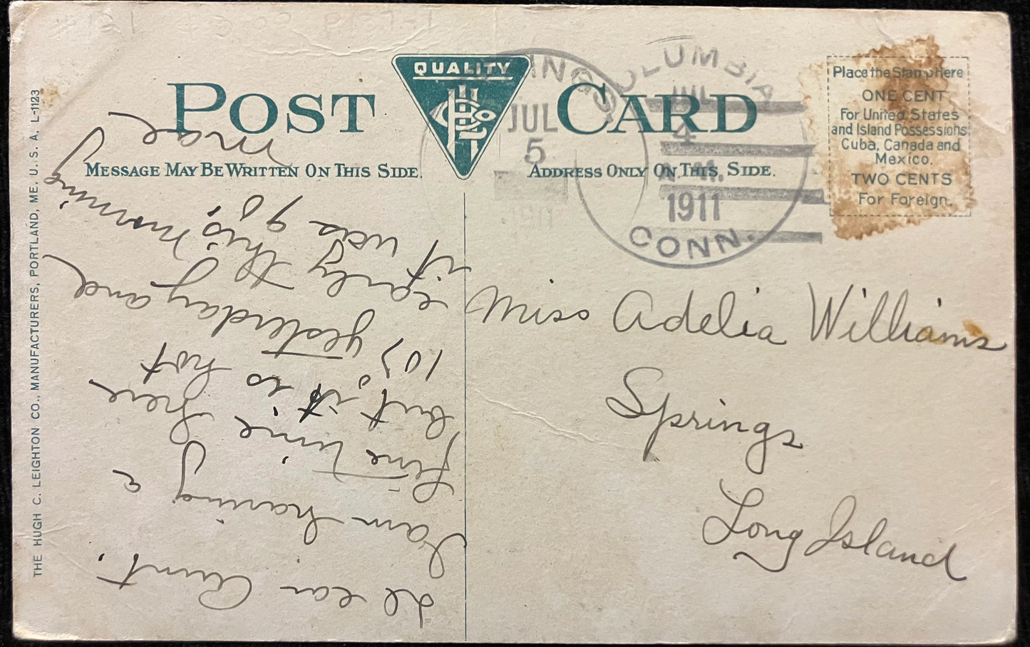 Willimantic, Conecticut - State Normal School - Vintage School Postcard