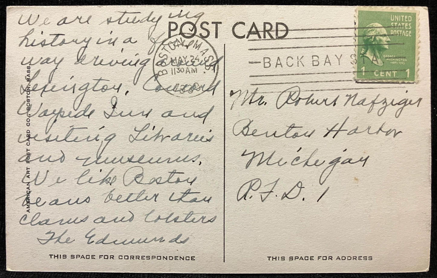 Faneuil Hall, “Cradle of Liberty,” Built 1763, Boston, Massachusetts - Vintage 1930s Postcard - Real Photo postcard