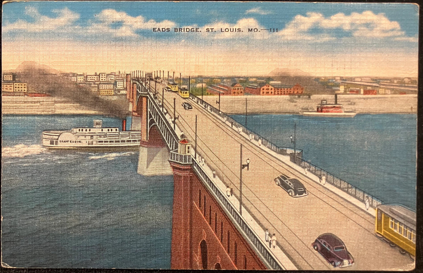 Eads Bridge. St. Louis, Missouri - Vintage Postcard