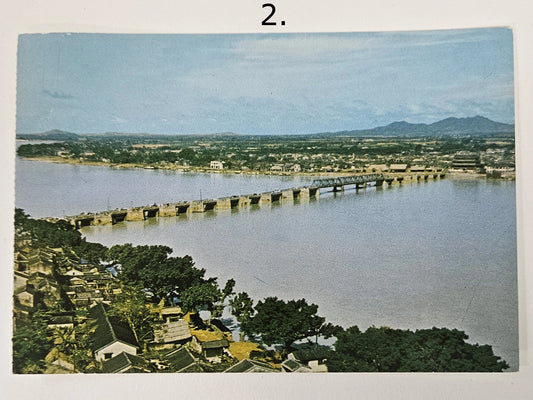 Hsiangtze Bridge Over Han River in Chaochow- Hong Kong Chinese Postcard