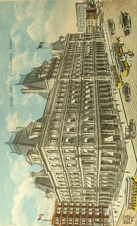Post Office, Cincinnati, Ohio - Vintage Government Postcard
