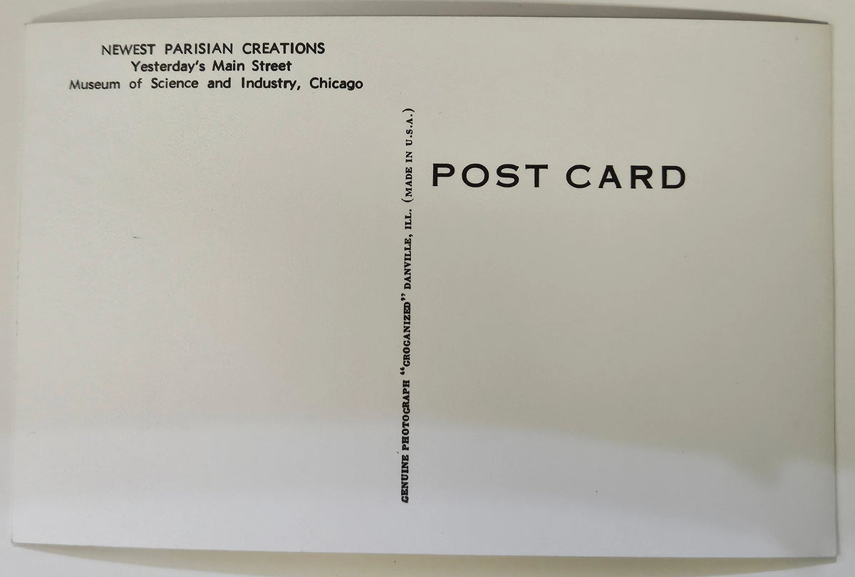 PR? & Description - RPPC - Chicago Newest Parisian Creations Museum of Science and Industry - Vintag