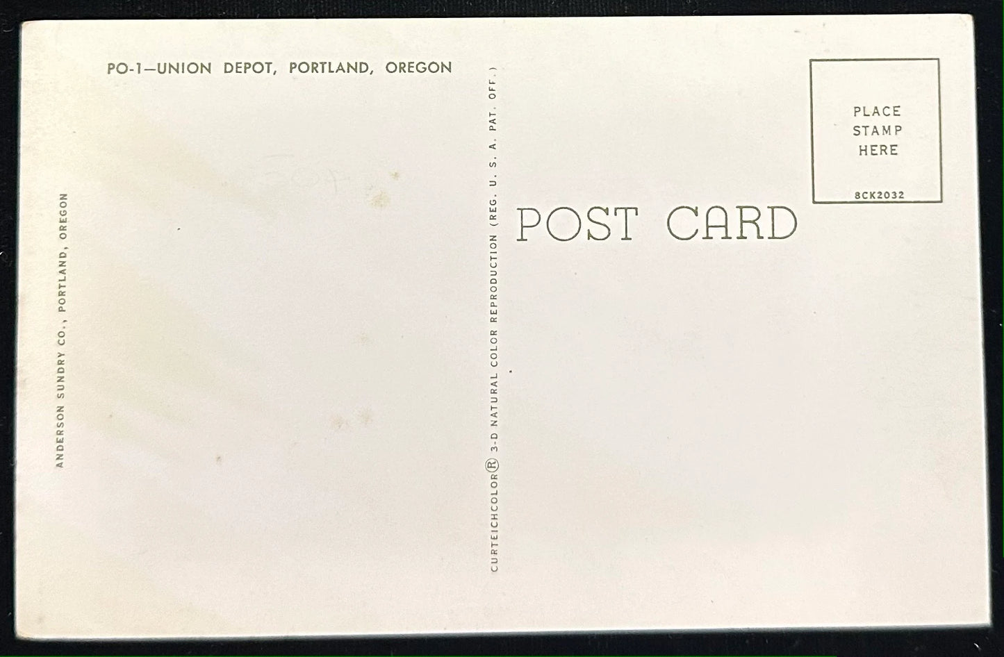 PO-1~ Union Depot, Portland, Oregon - Vintage Postcard