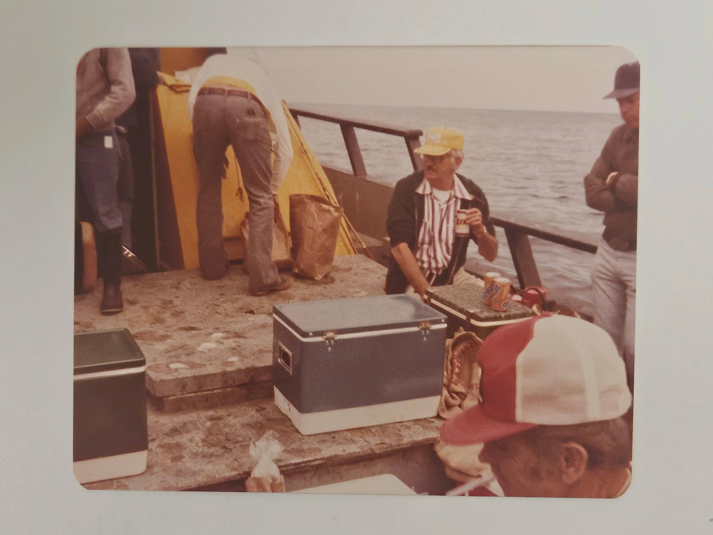 1979 Fishing Trip- Yellow Trawler for Pleasure Fishing - Greg, Bob and Jim, their Deep Water Fishing Skills - Sold as Set of 4