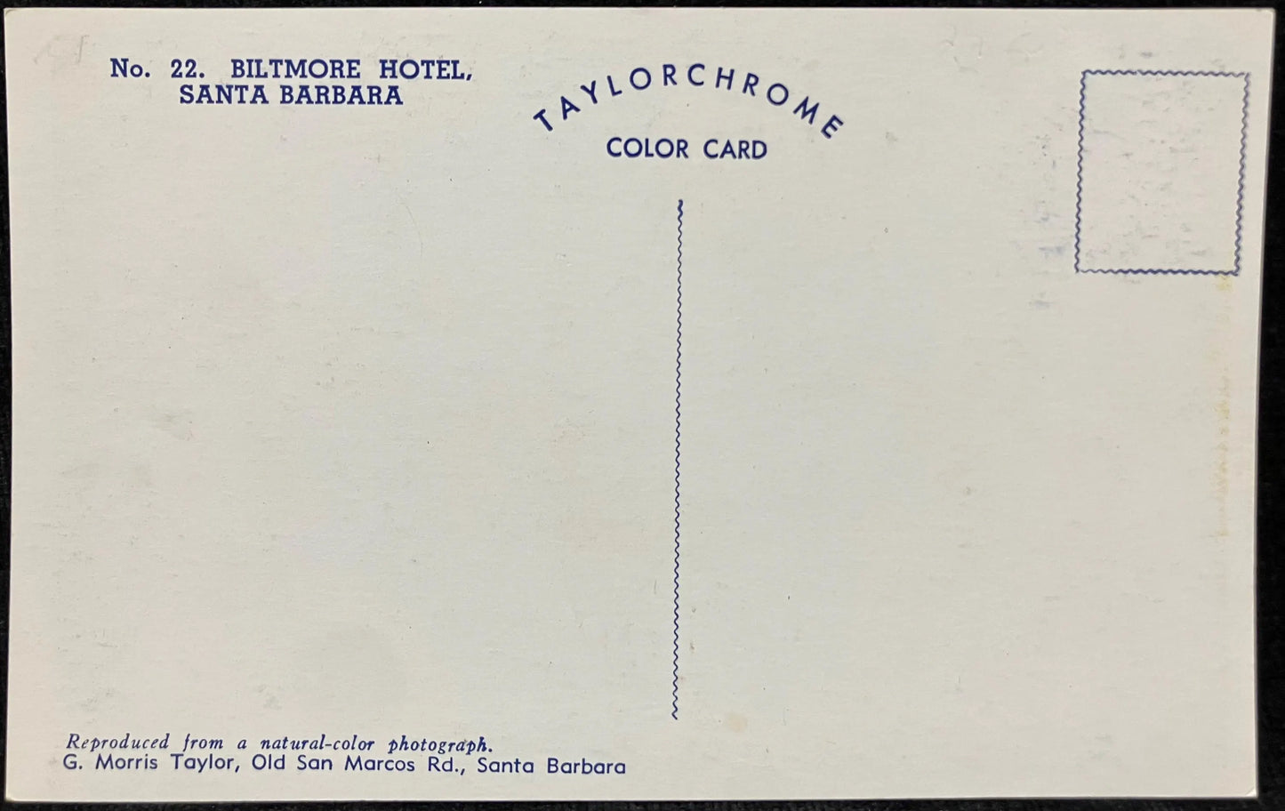 Biltmore Hotel, Santa Barbara, California - Vintage Hotel Postcard