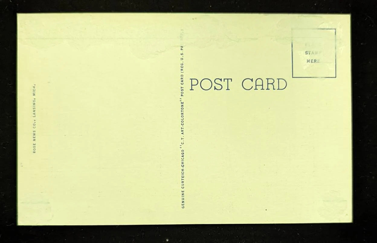 State Capitol - Lansing, Michigan - 1940s Linen Postcard