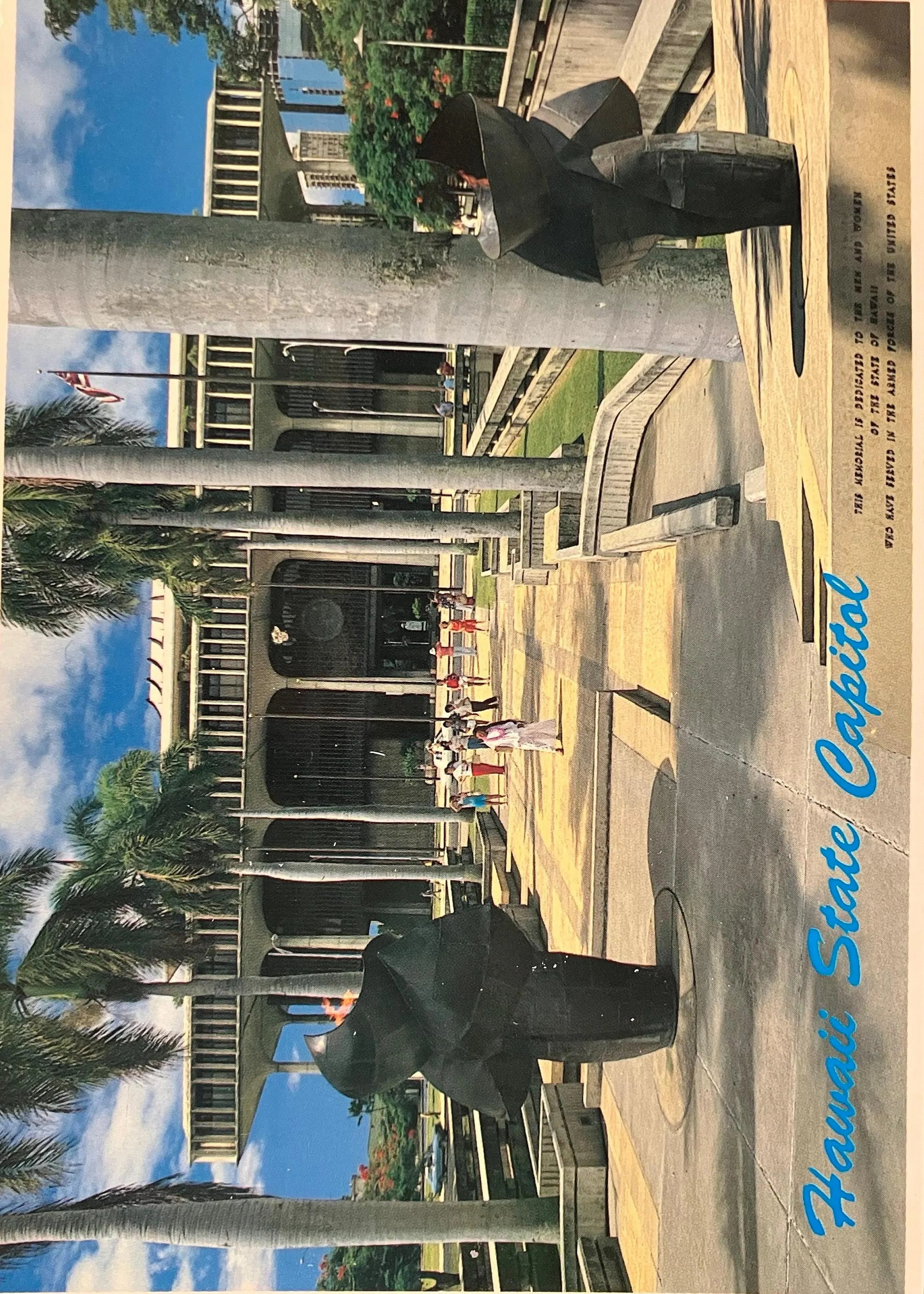 Hawaii State Capitol - Photo by A. Sylvain - Vintage Hawaii Postcard
