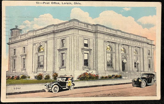 Post Office, Lorain, Ohio. - Vintage Post Office Postcard