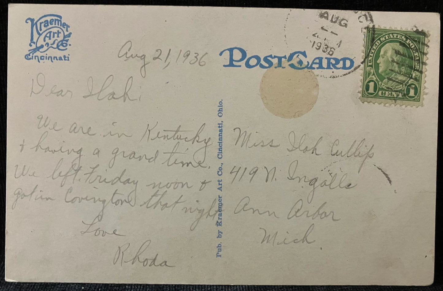 Natural Bridge of Kentucky - 1930s Linen Postcard