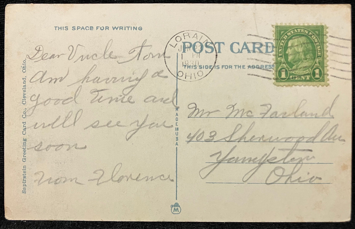 Post Office, Lorain, Ohio. - Vintage Post Office Postcard