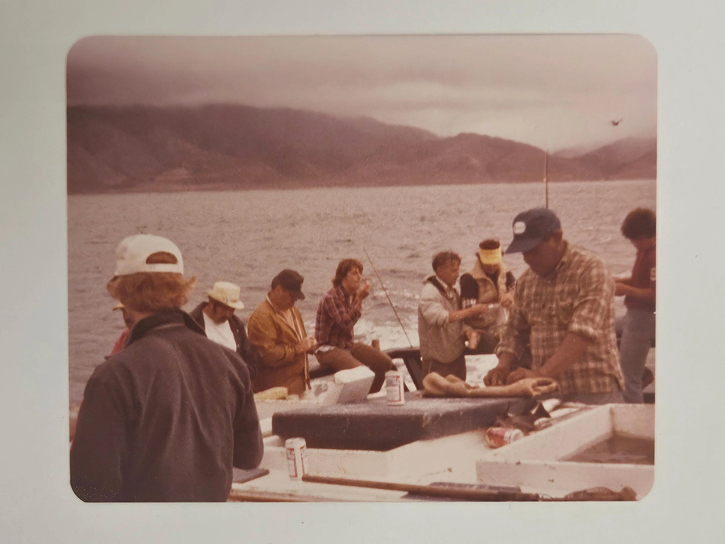 1979 Kodak Color Photo of Fishing Trip in Enscenada - Commercial Sport Fishing- Men Comparing Their Catch on Fishing Trip - sold as set