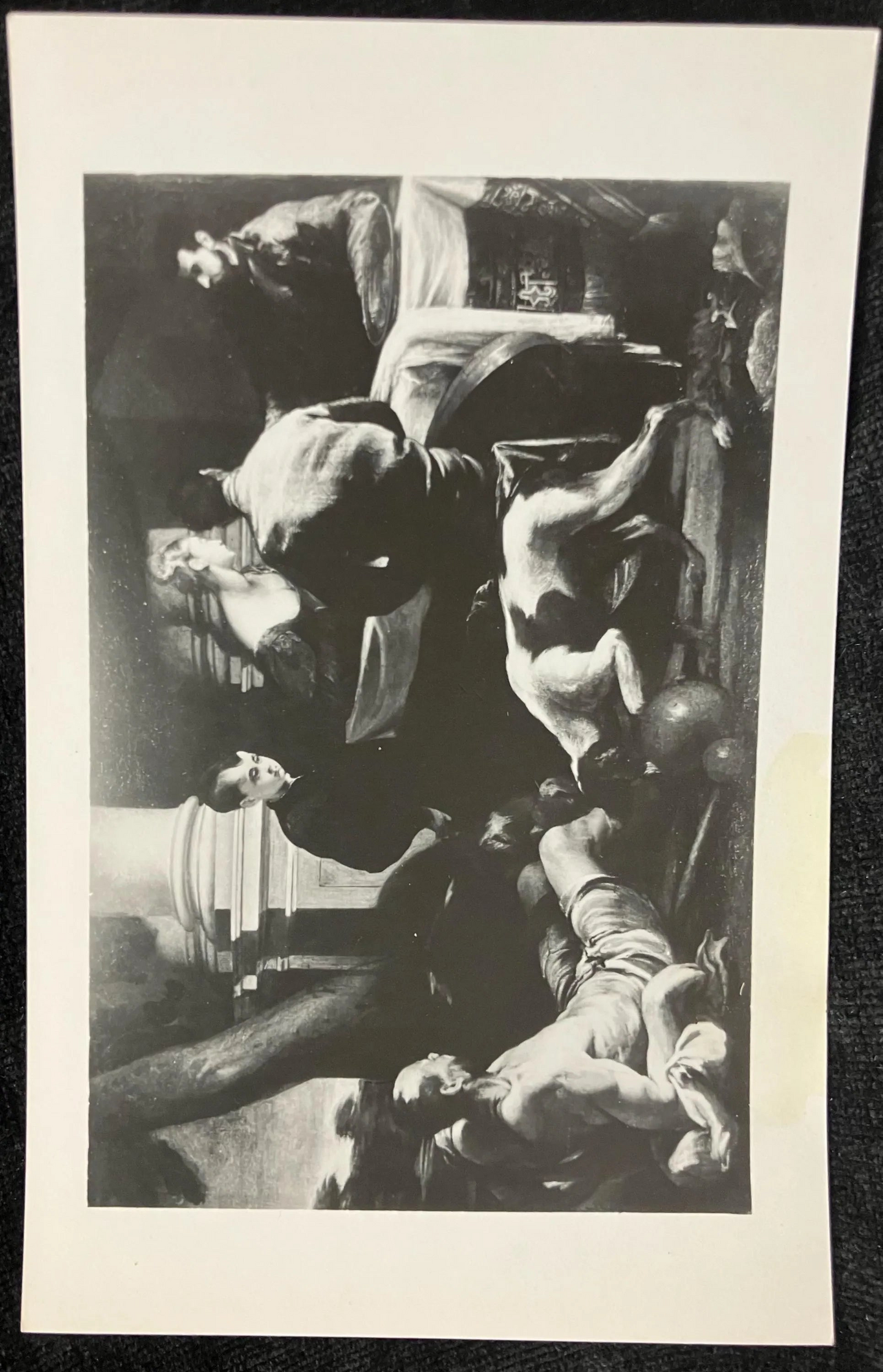 Lazarus and the Rich Man - Vintage Black and White Postcard