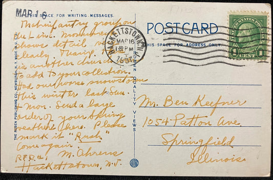 Presbyterian Church, Dover, New Jersey - Vintage Church Postcard