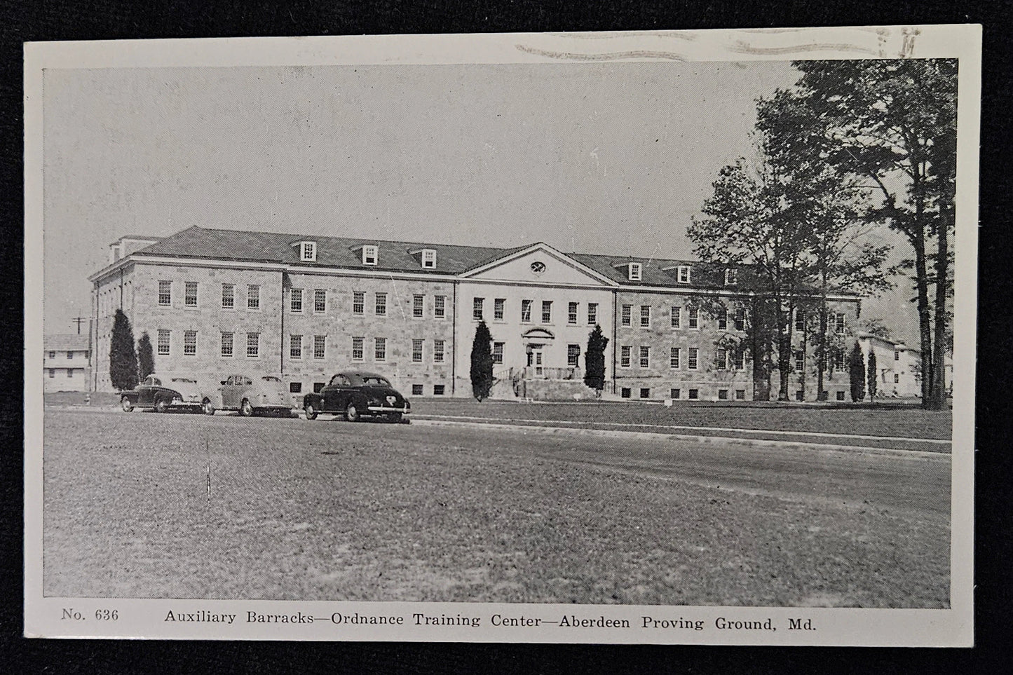 Auxiliary Barracks - Ordnance Training Center - Aberdeen Proving Ground - Maryland Photo Postcard