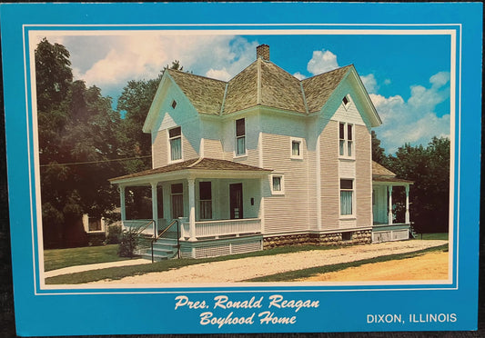 President Ronald Reagan Home in Dixon, Illinois - Photo: Eldon Glick - Vintage President Postcard