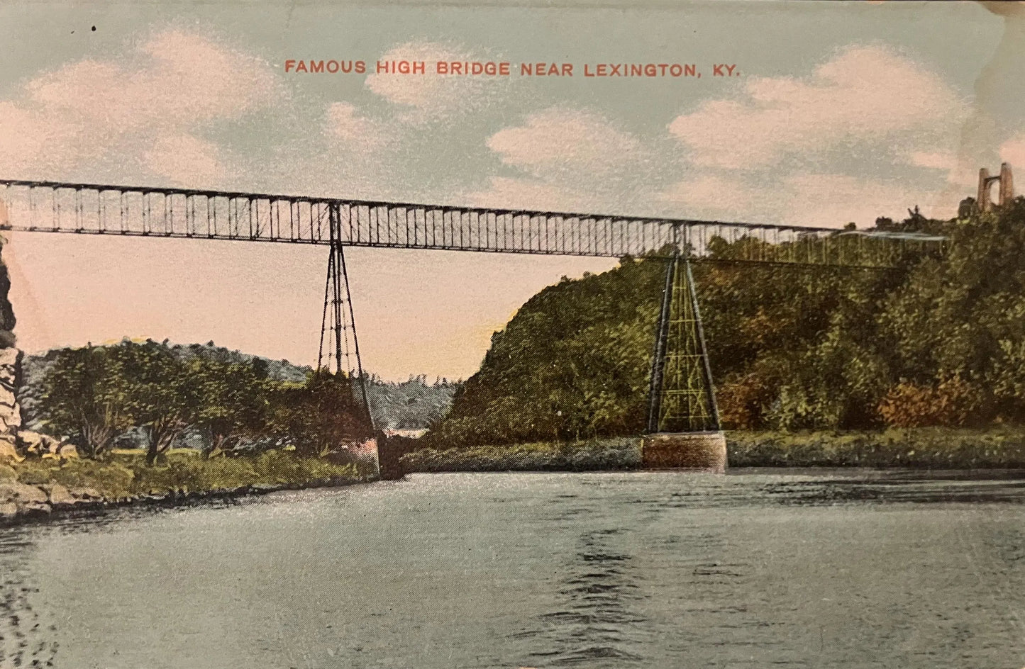 Famous High Bridge - Lexington, Kentucky - Vintage Bridge Postcard