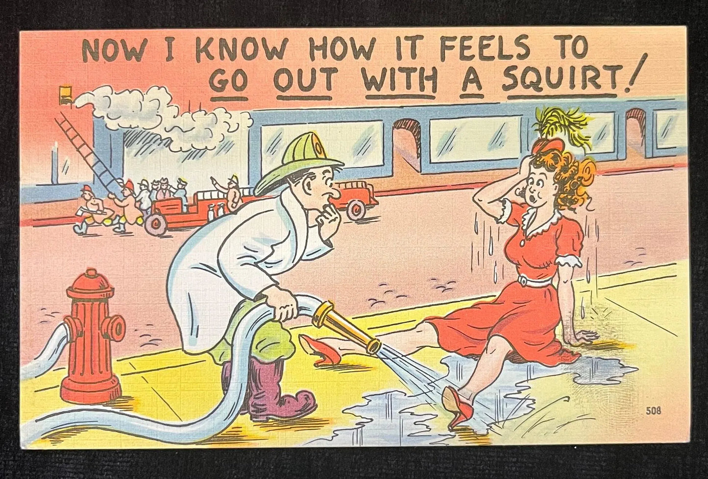 Now I Know How It feels To Go Out With A Squirt! - Vintage Postcard