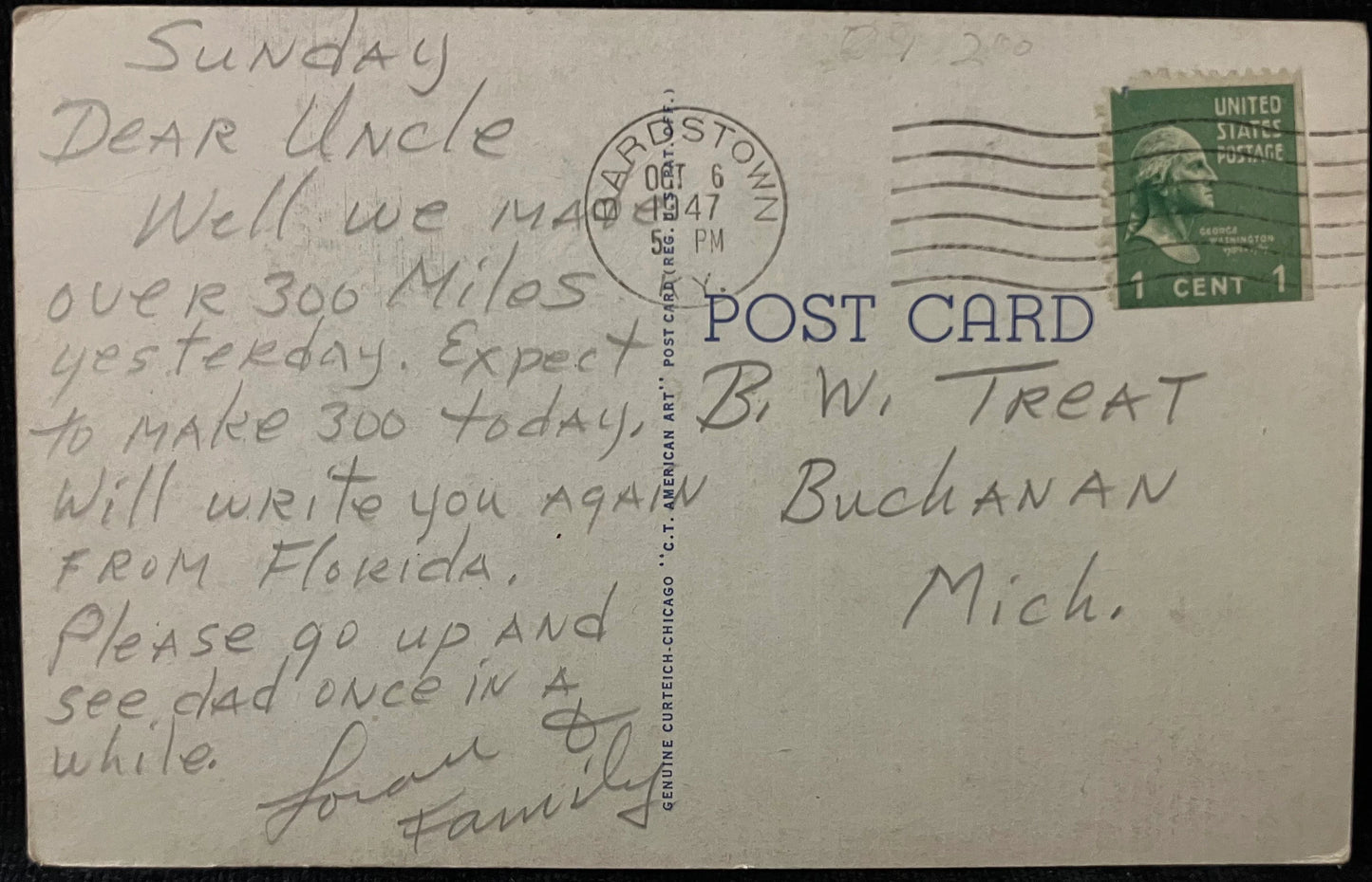 Federal Hill - Bardstown, Kentucky - Where Foster Wrote “My Old Kentucky Home” - 1940s Linen Postcard