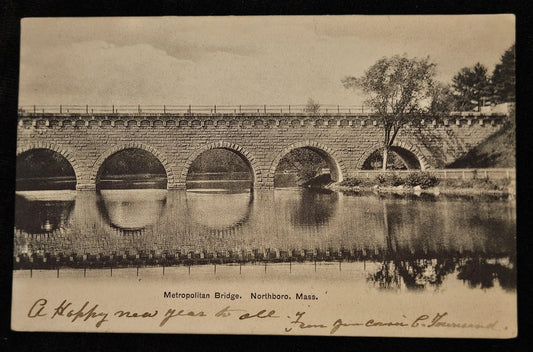 Metropolitan Bridge Northboro, Massachusetts Photo - Vintage pre 1906Postcard