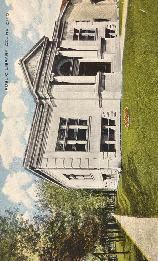 Public Library, Celina, Ohio - Vintage Library Postcard