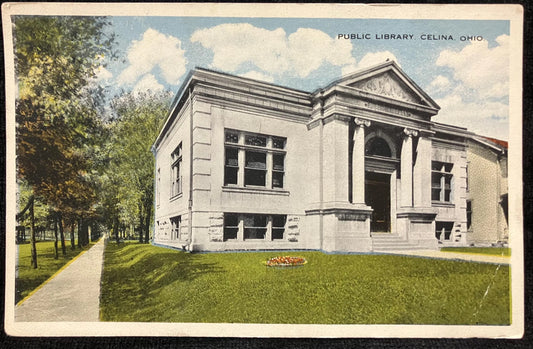 Public Library, Celina, Ohio - Vintage Library Postcard