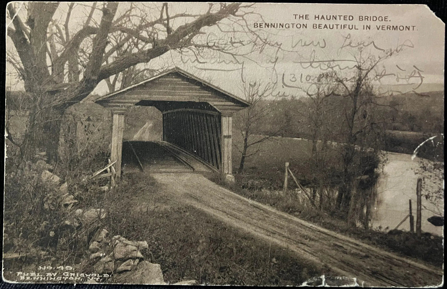 The Haunted Bridge, Bennington, Beautiful in Vermont - Vintage Postcard