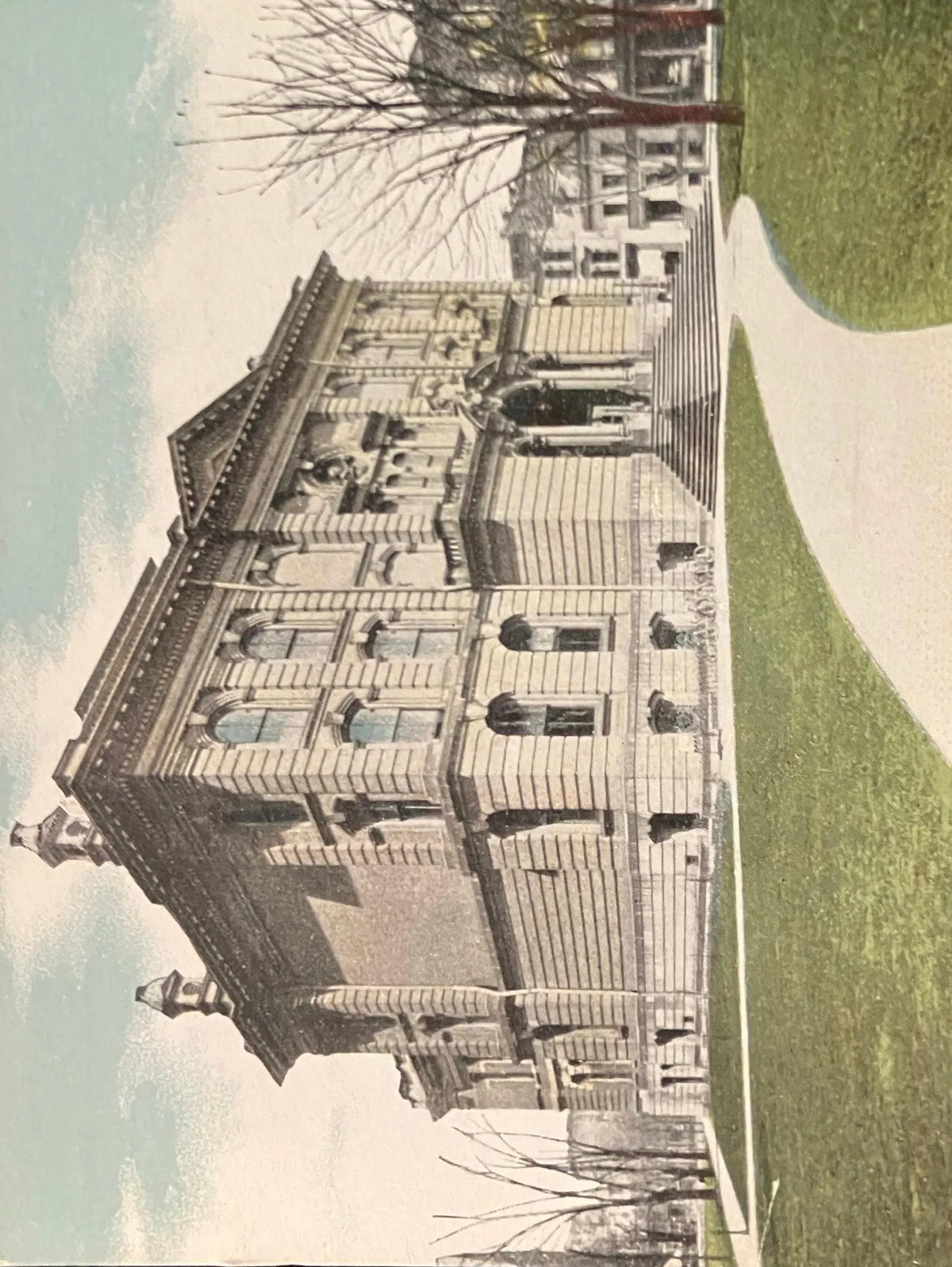 Public Library, Detroit, Michigan - Manufactured by Curt Teich & Co.- Vintage Postcard