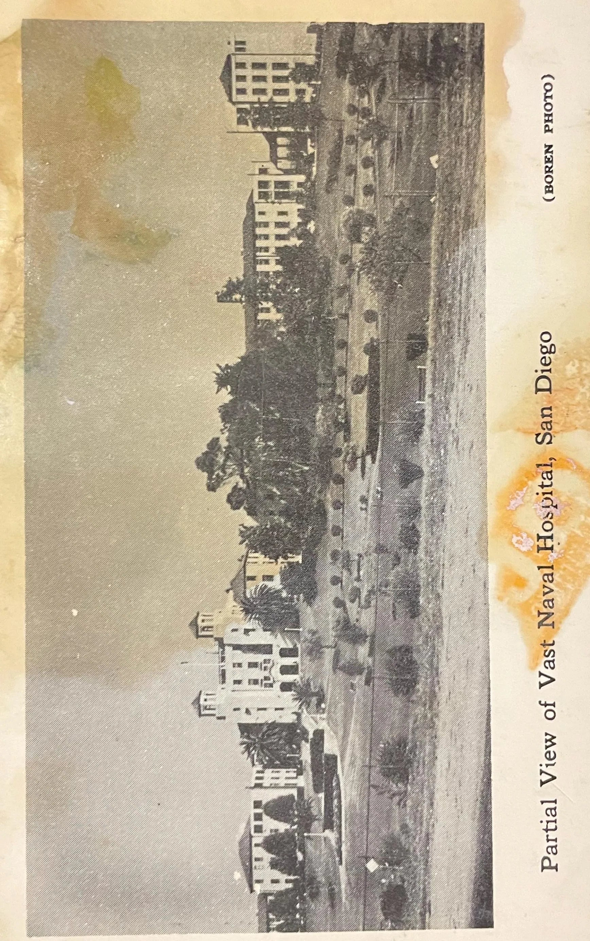 Partial View of Vast Naval Hospital, San Diego, California (Boren Photo) - Early 1920s Hospital Post