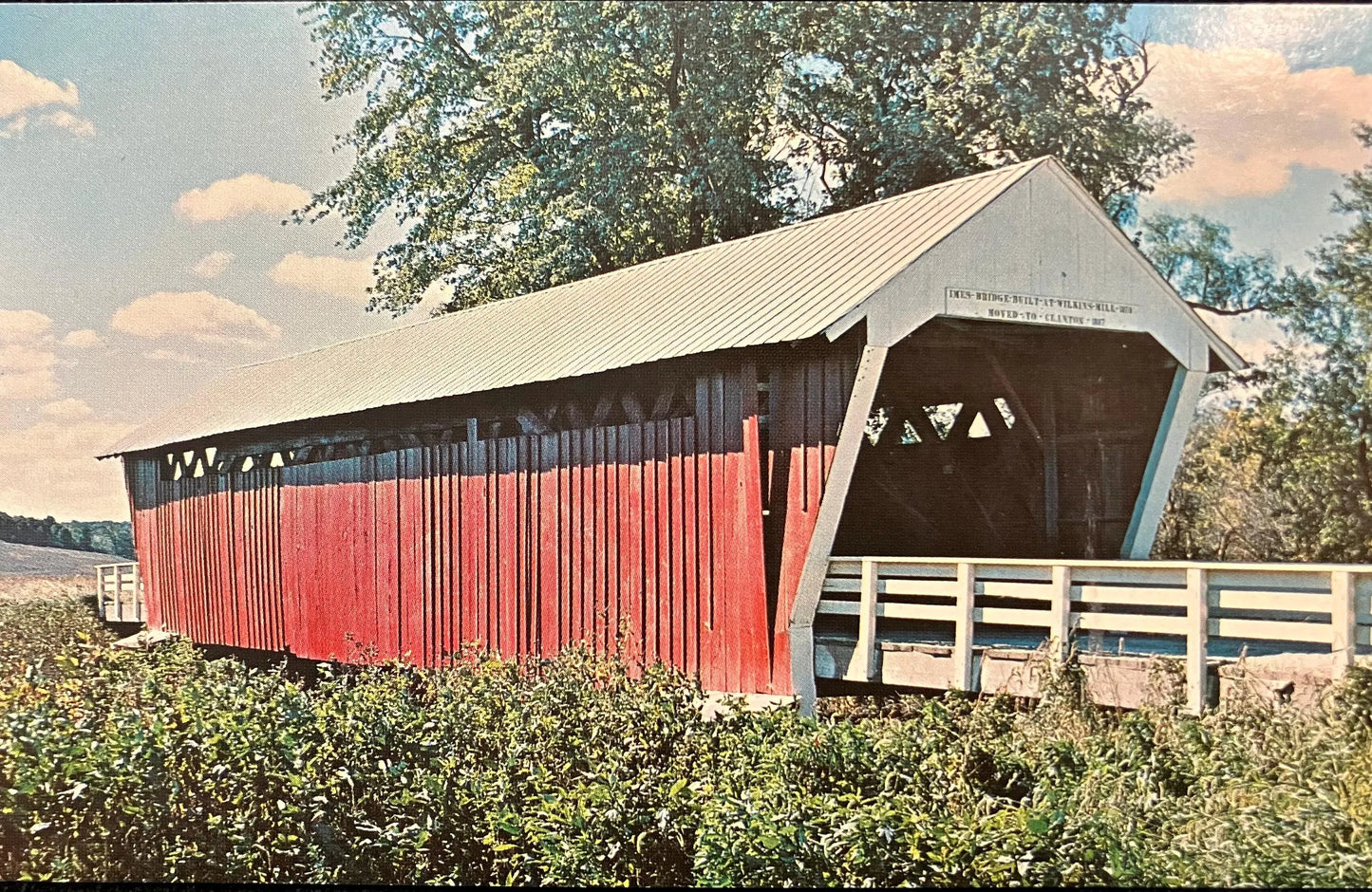 Imes Bridge - Iowa - Ektachrome: Clee R. Crawford - Vintage Covered Bridge Postcard