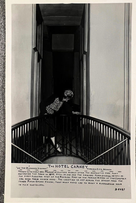 RPPC The Hotel Carney, Virginia, Nevada - Vintage Offset Printd Photo Postcard