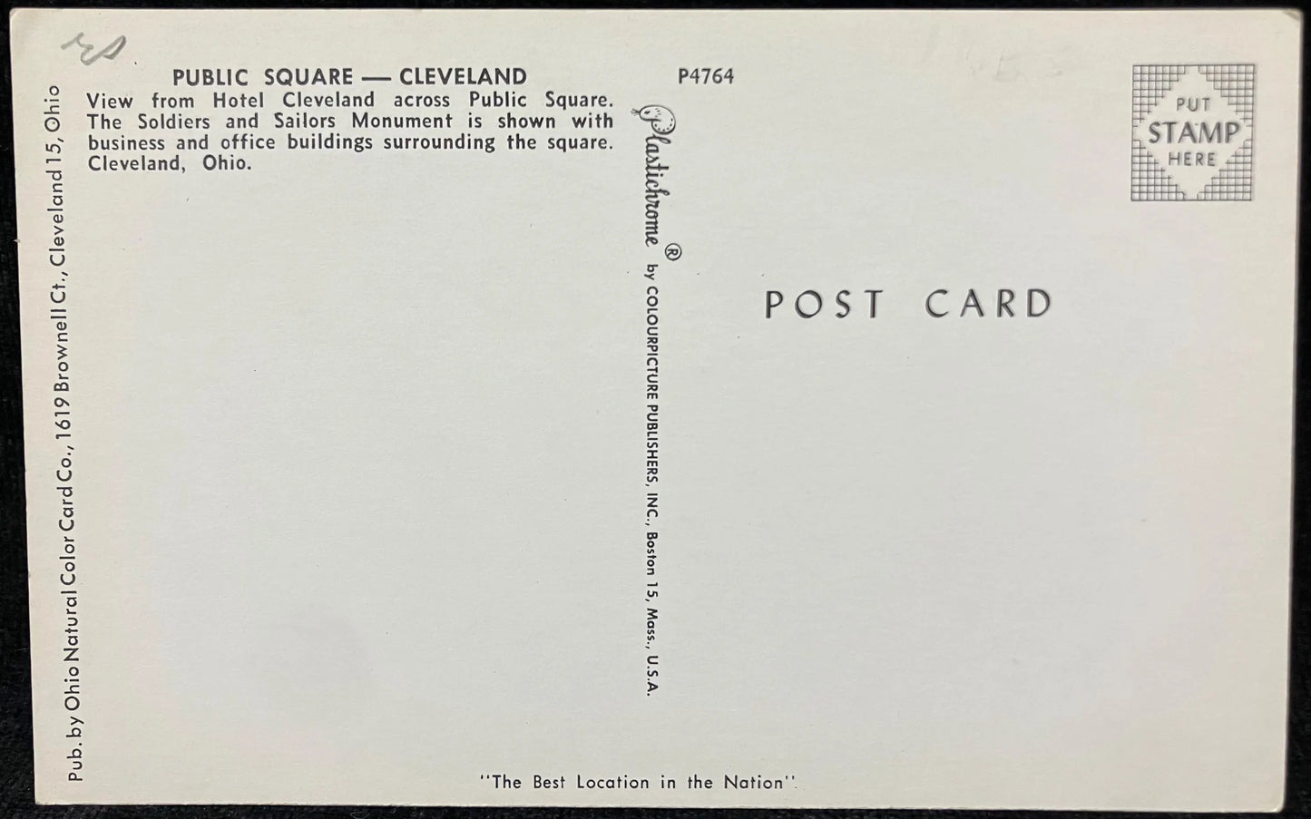 Public Square in Cleveland, Ohio - Vintage Postcard