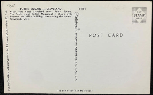 Public Square in Cleveland, Ohio - Vintage Postcard
