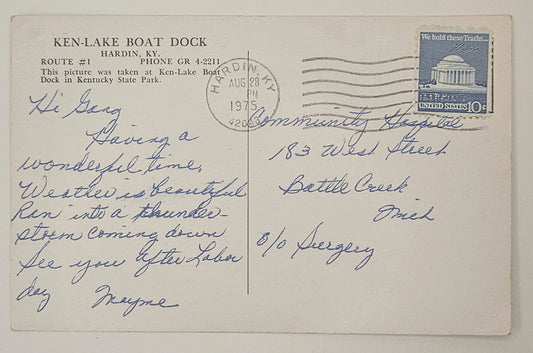 Kentucky Ken Lake Boat Dock in the 1970s- Vintage Postcard