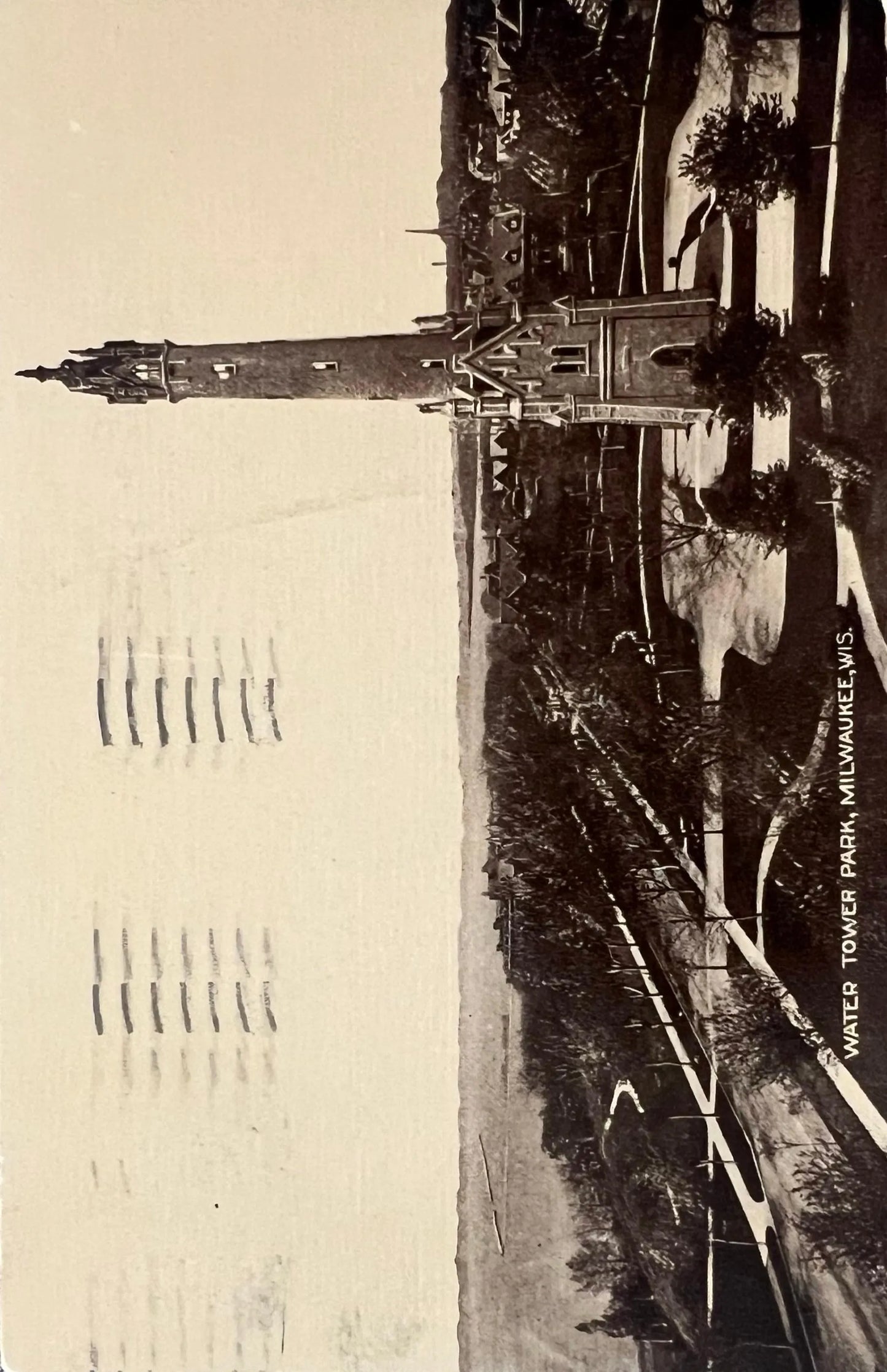 RPPC - Water Tower Park in 1920, Milwaukee, Wisconsin