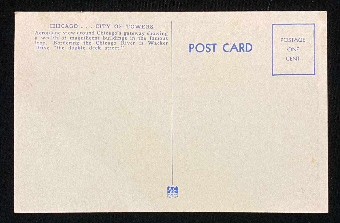 City of Towers, Chicago, Illinois - Vintage Downtown Chicago Postcard - 1930s