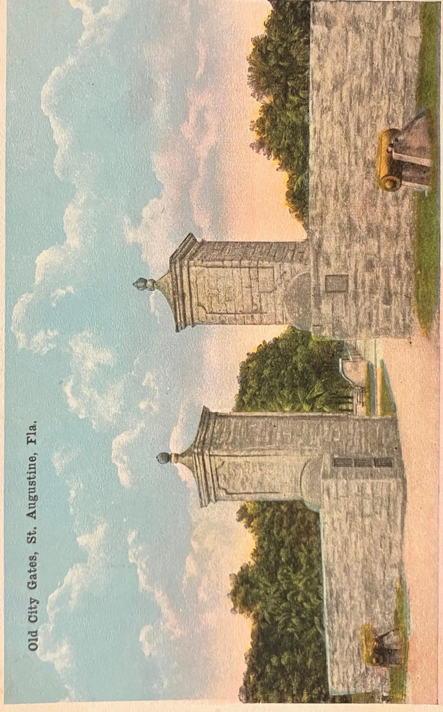Old City Gates, St. Augustine, Florida - Vintage Park Postcard