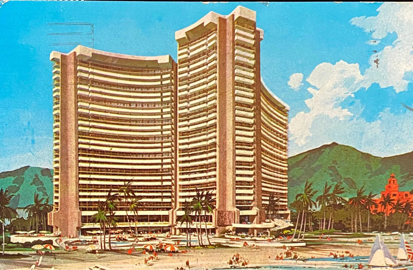 Sheraton-Waikiki Hotel, Honululu, Hawaii - Vintage Postcard