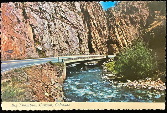 Big Thompson Canyon - Colorado 1960s vintage Postcard