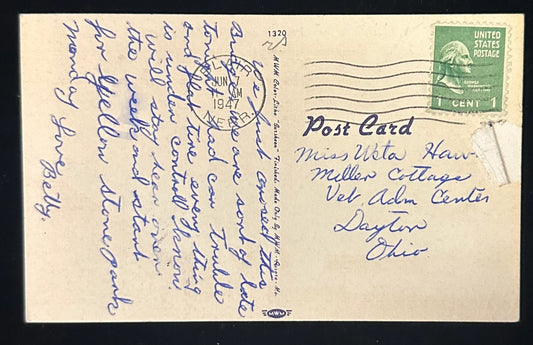 Abraham Lincoln Memorial Bridge connecting Iowa and Nebraska - Vintage Postcard