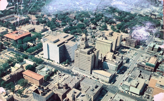 Aerial View of Rochester, Minnesota MN Vintage Plastichrome Postcard