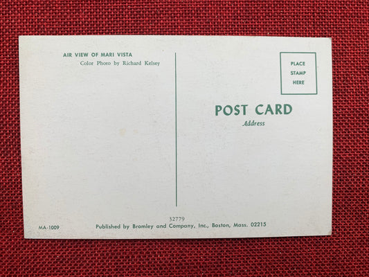 This postcard features an aerial image of Mari Vista in Massachusetts.
