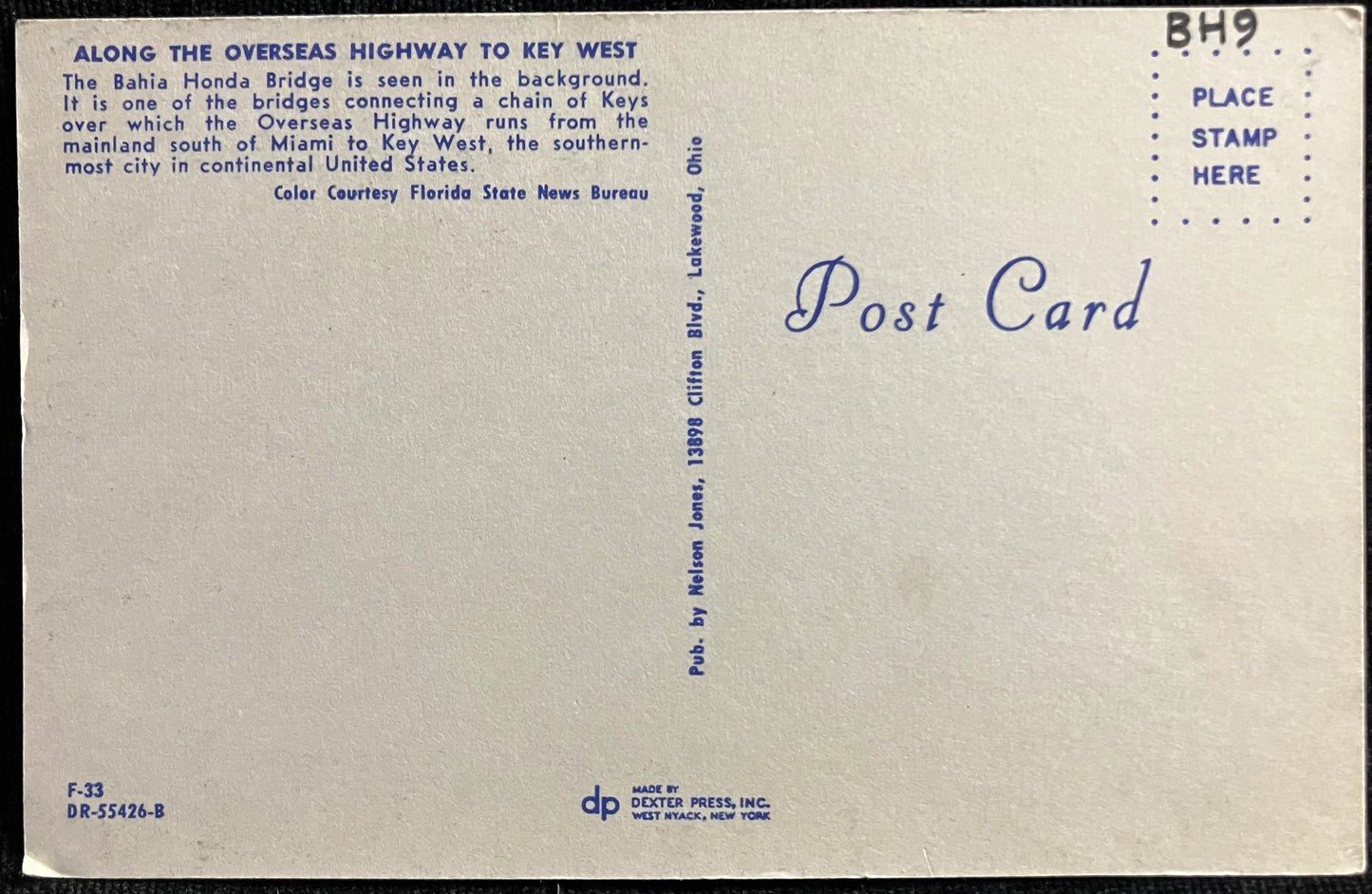 Along the Overseas Highway to Key West, Florida - Florida State News Bureau - Vintage Highway Postca