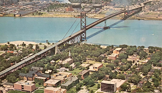 Ambassador Bridge - Vintage Postcard