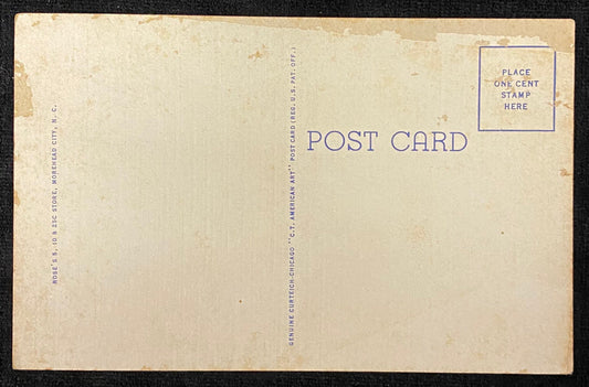 Front: Arendell Street, Looking East, Morehead City, N.C. Back: Blank Condition: Fair condition. The