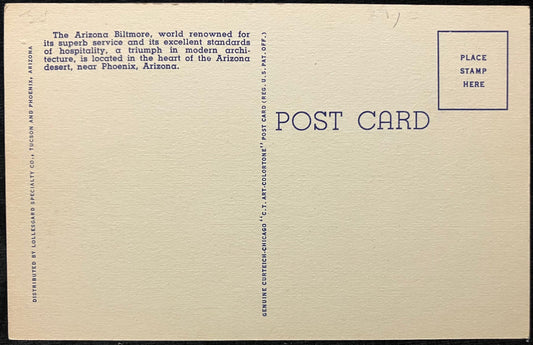 Arizona Biltmore - Phoenix, Arizona - 1940s Linen Postcard