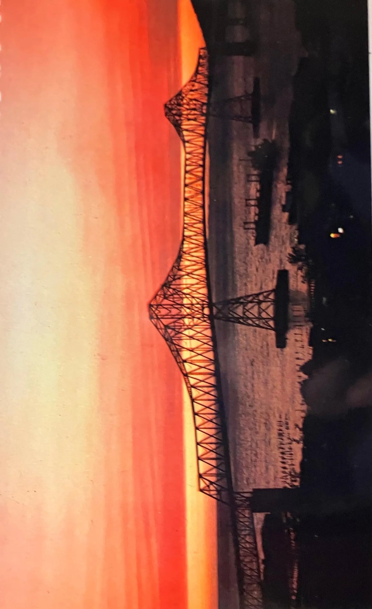 Astoria Bridge at Sunset, Oregon - Photo by Mel Anderson - Vintage Bridge Postcard