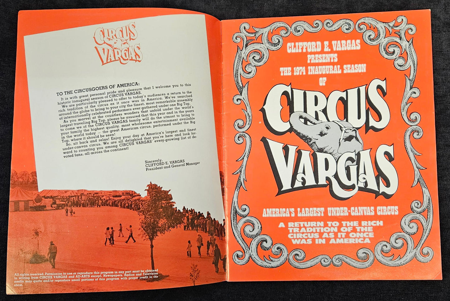 Circus Vargas Program And Magazine 1974 Paperback