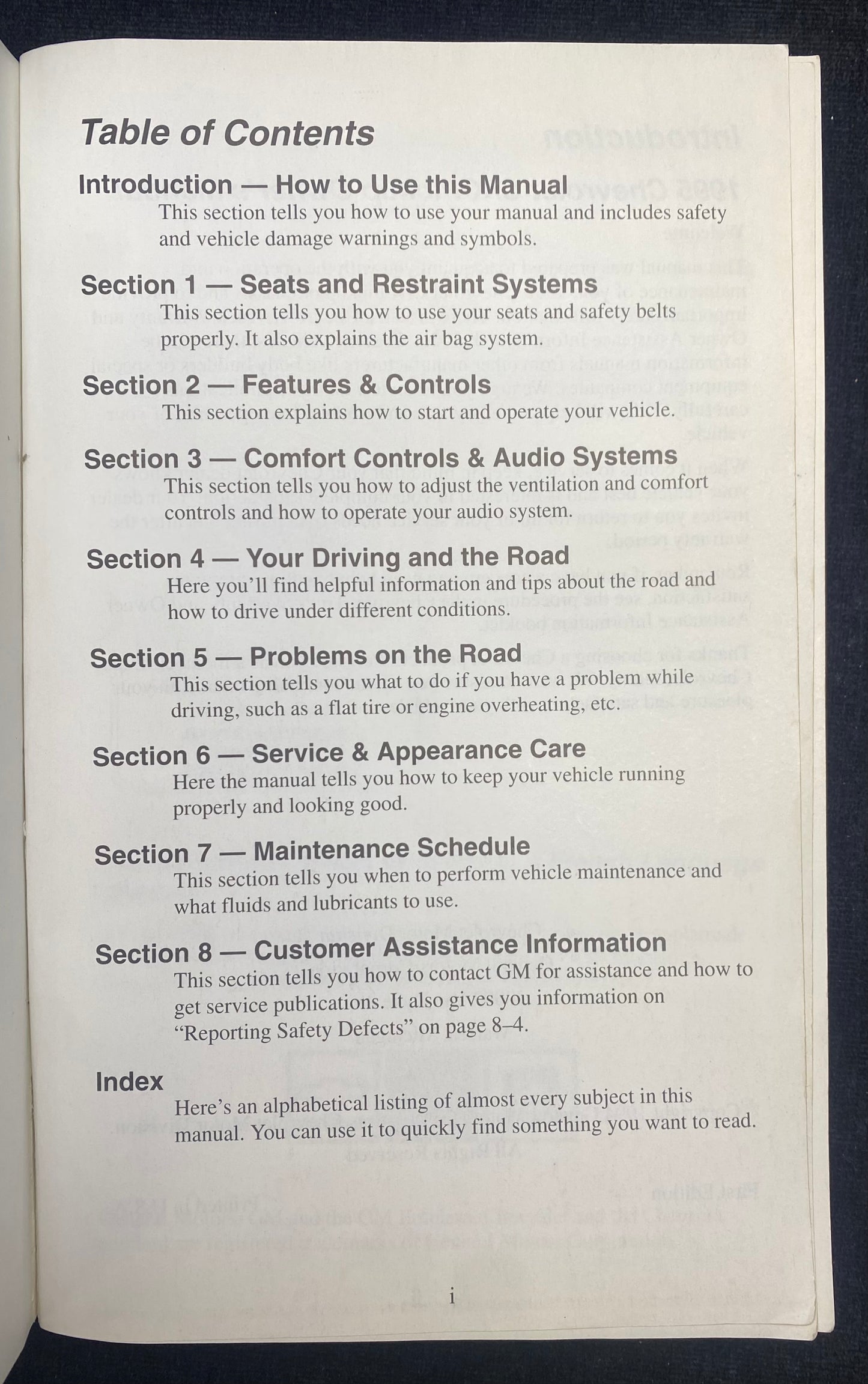 1995 Chevrolet C/K Pickup Owner's Manual